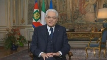 Il presidente della Repubblica, Sergio Mattarella, durante il suo discorso di fine anno agli italiani