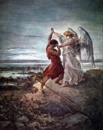 Gustave Dorè, "Giacobbe lotta con l'angelo"