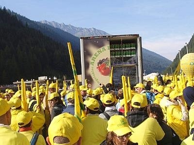 Coldiretti blocca il Brennero con una protesta partecipa il ministro Nunzia Di Girolamo