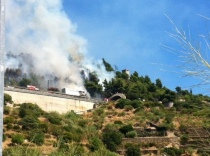 Incendio sull'A10