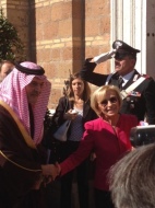 Il ministro degli Affari esteri, Emma Bonino e il suo omologo principe Faisal Al-Saud a Villa Madama