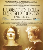 Locandina de "L'abbraccio della Duse alla Duncan" in scena a Bolzano