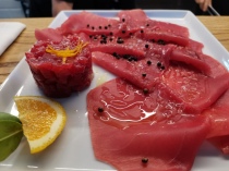 Il sontuoso e ottimo antipasto di crudo di Andrea